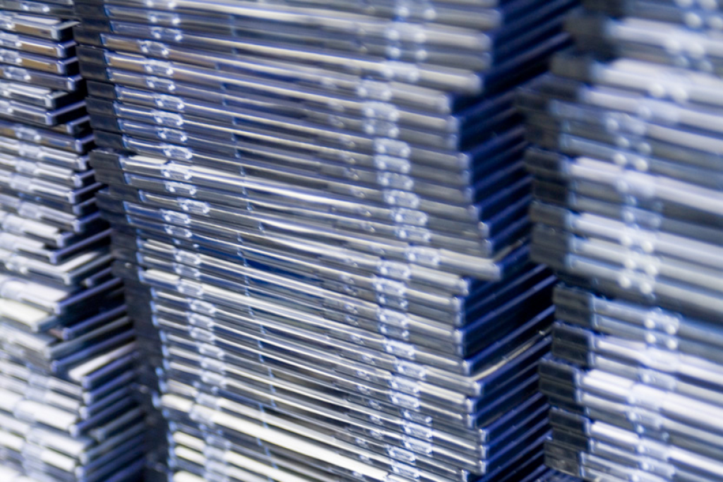 A pile of CD cases